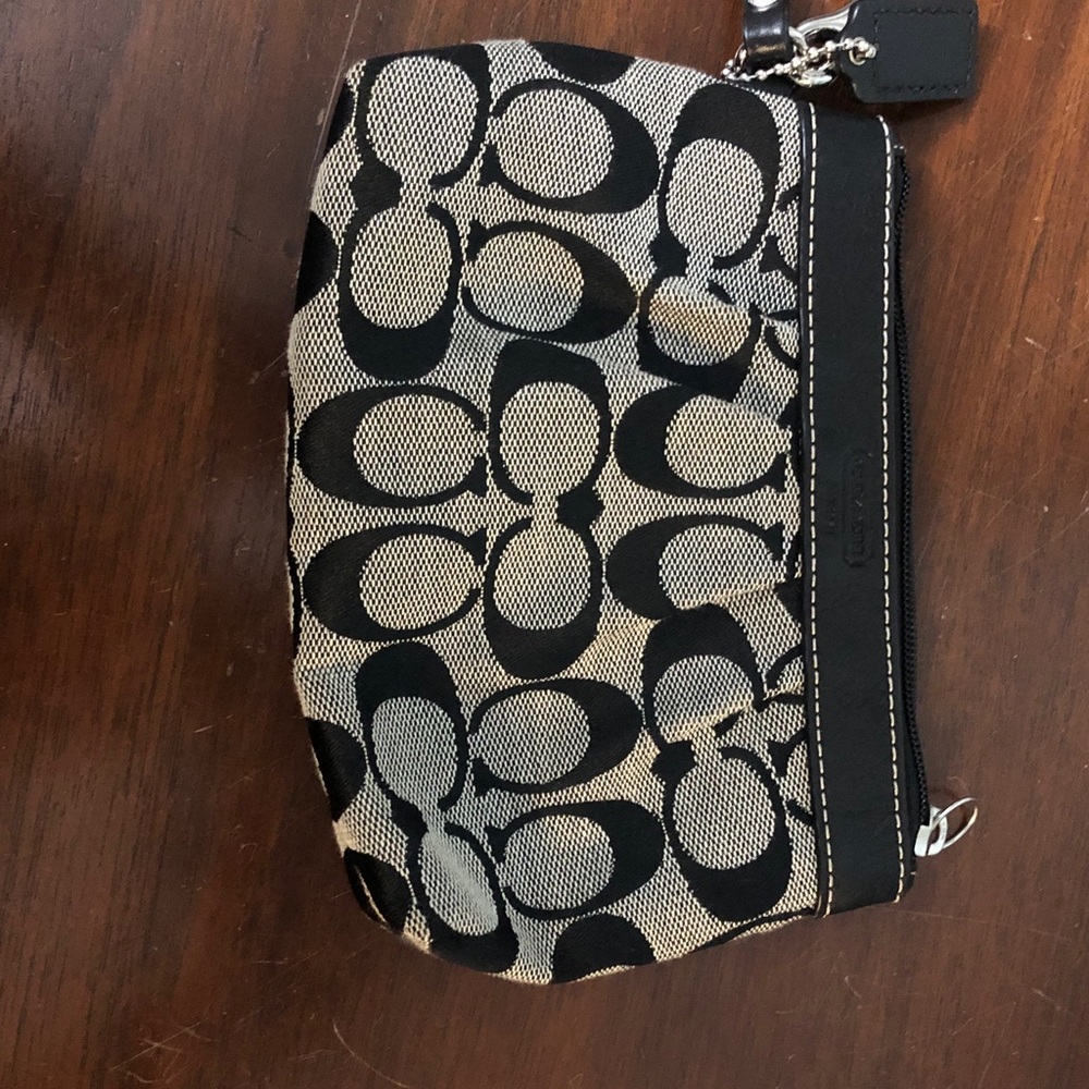 Coach Black and Tan Wristlet